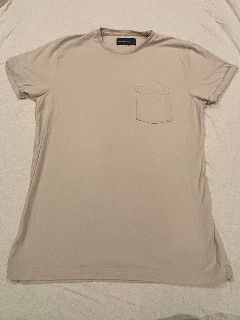 Abercrombie Crewneck T-Shirt - Beige- Large